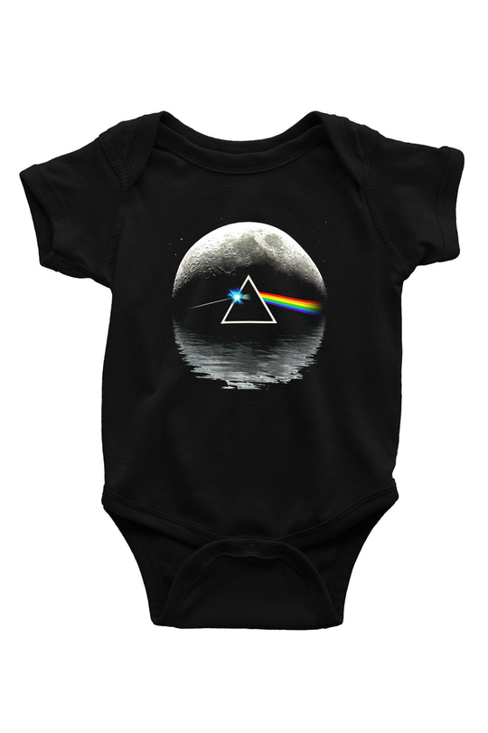 Pink Floyd Baskılı Siyah Bebek Body - Zıbın