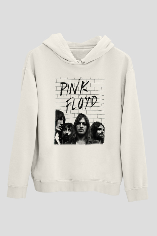 Pink Floyd Beyaz Unisex Kapşonlu Sweatshirt
