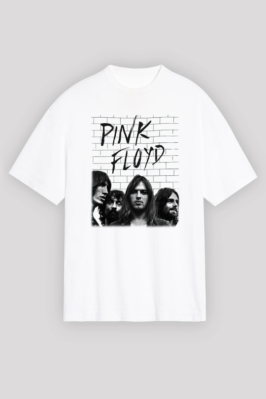 Pink Floyd Beyaz Unisex Oversize Tişört T-Shirt