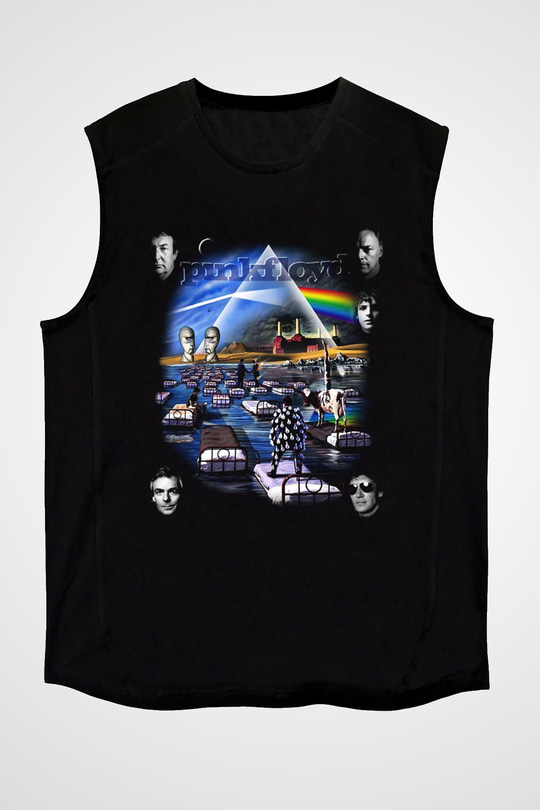 Pink Floyd Siyah Unisex Kolsuz Tişört