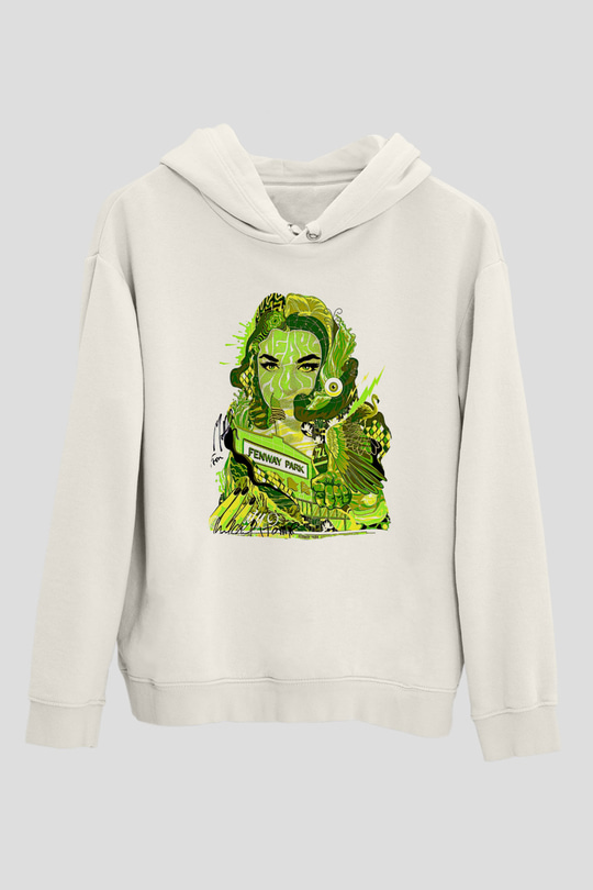 Pj Harvey Baskılı Beyaz Unisex Kapüşonlu Sweatshirt