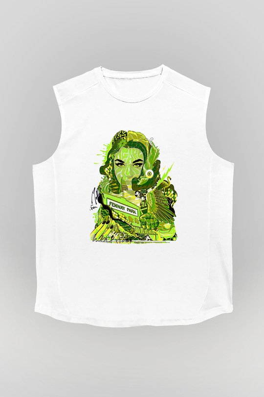 Pj Harvey Baskılı Beyaz Unisex Kolsuz Tişört - Tshirt