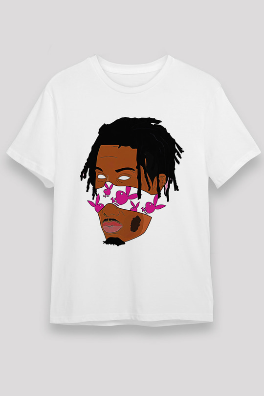 Playboi Carti Baskılı Unisex Beyaz Tişört - Tshirt