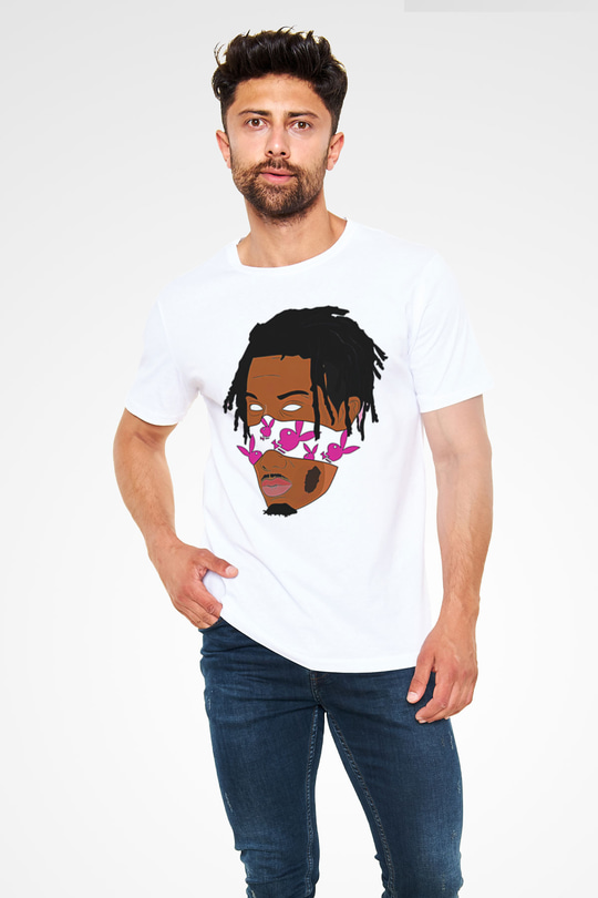 Playboi Carti Baskılı Unisex Beyaz Tişört - Tshirt