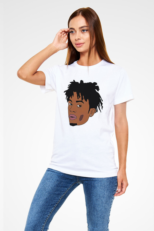 Playboi Carti Baskılı Unisex Beyaz Tişört - Tshirt