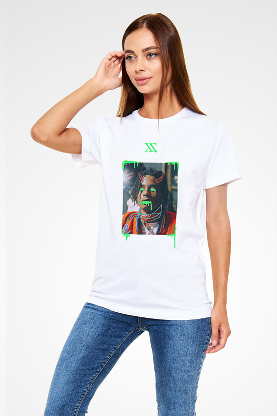 Playboi Carti Baskılı Unisex Beyaz Tişört - Tshirt