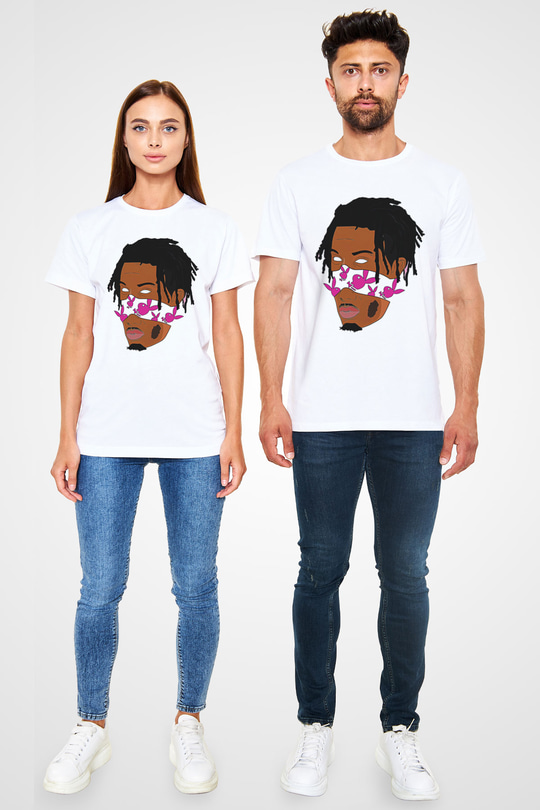 Playboi Carti Baskılı Unisex Beyaz Tişört - Tshirt