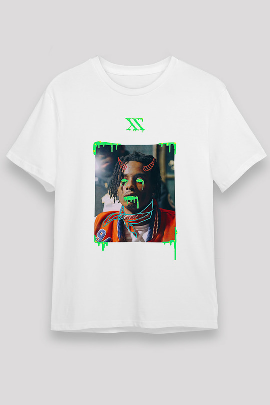 Playboi Carti Baskılı Unisex Beyaz Tişört - Tshirt