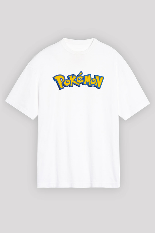 Pokemon Beyaz Unisex Oversize Tişört T-Shirt