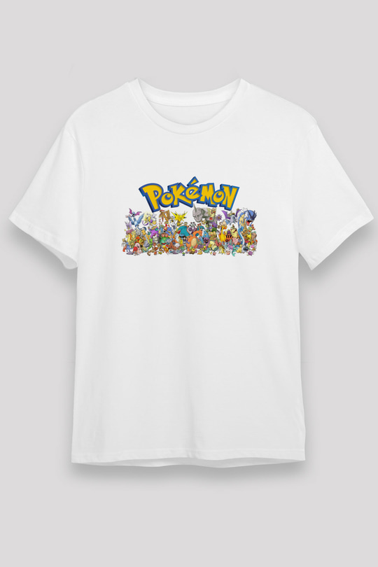 Pokemon Beyaz Unisex Tişört T-Shirt