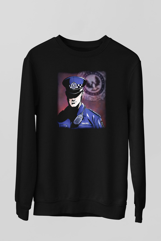 Polis Siyah Unisex Sweatshirt