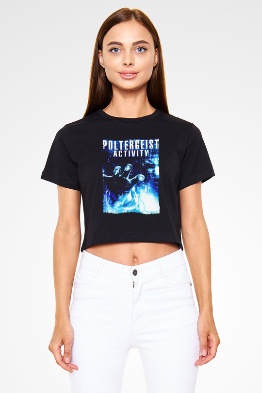 Poltergeist Siyah   Crop Top Tişört