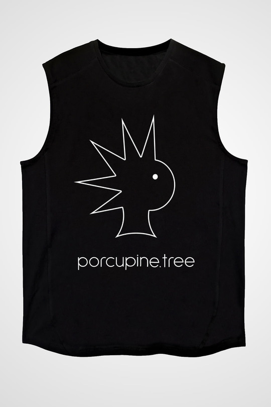 Porcupine Tree Baskılı Unisex Siyah Kolsuz Tişört - Tshirt