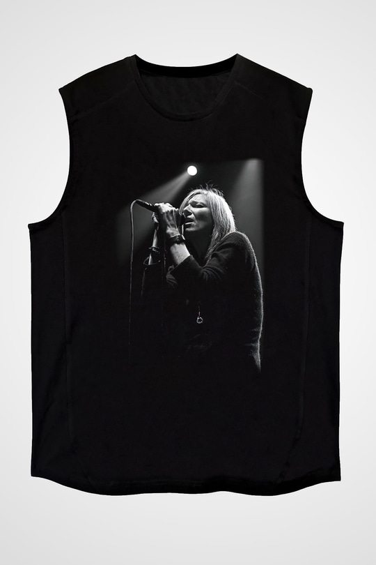 Portishead Baskılı Unisex Siyah Kolsuz Tişört - Tshirt