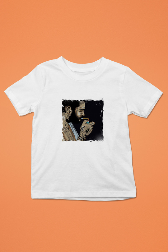 Post Malone Baskılı Unisex Beyaz Çocuk Tişört