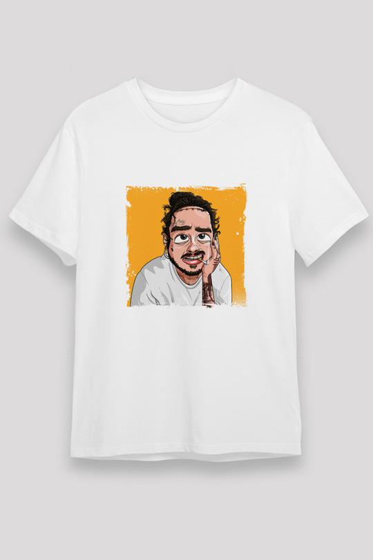Post Malone Baskılı Unisex Beyaz Tişört
