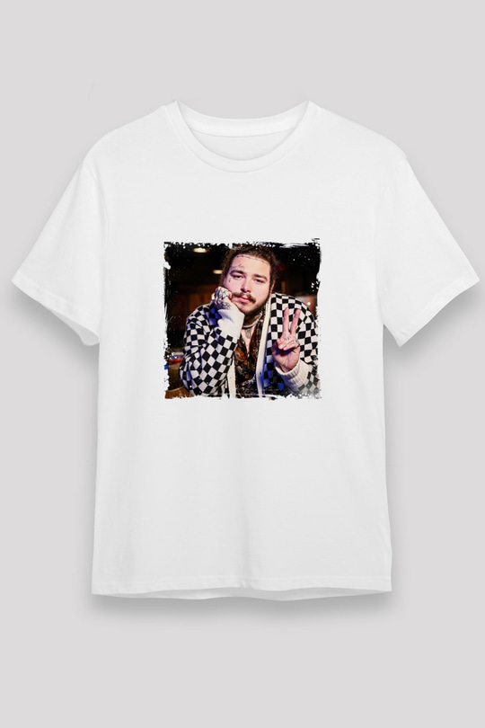 Post Malone Baskılı Unisex Beyaz Tişört