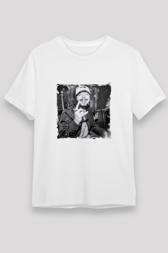 Post Malone Baskılı Unisex Beyaz Tişört