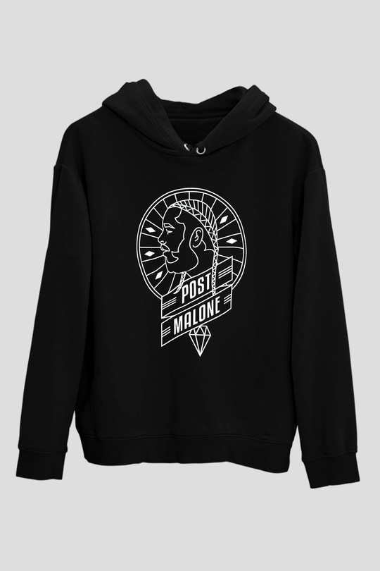 Post Malone Siyah Unisex Hoodie