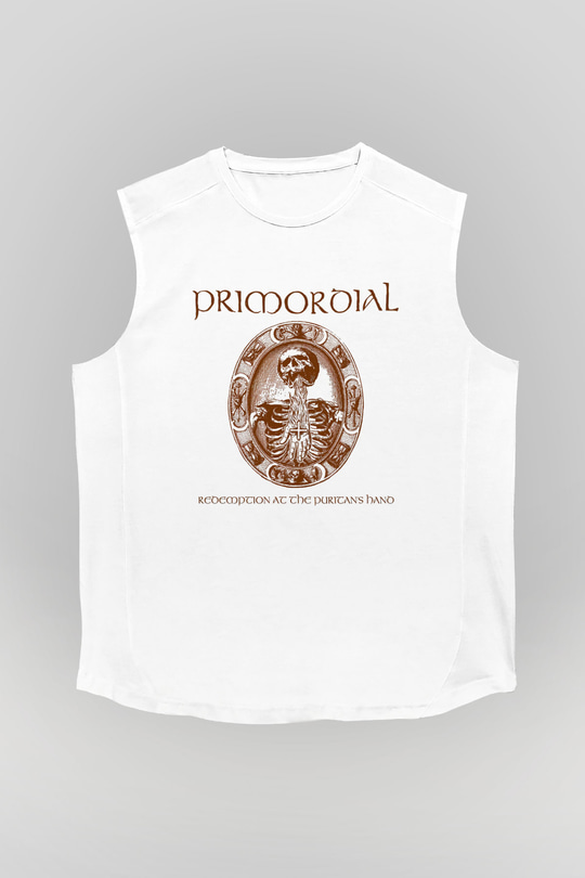 Primordial Beyaz Unisex Kolsuz Tişört