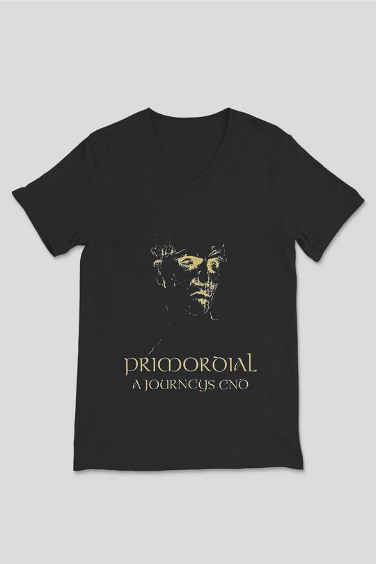 Primordial Siyah Unisex V Yaka Tişört T-Shirt
