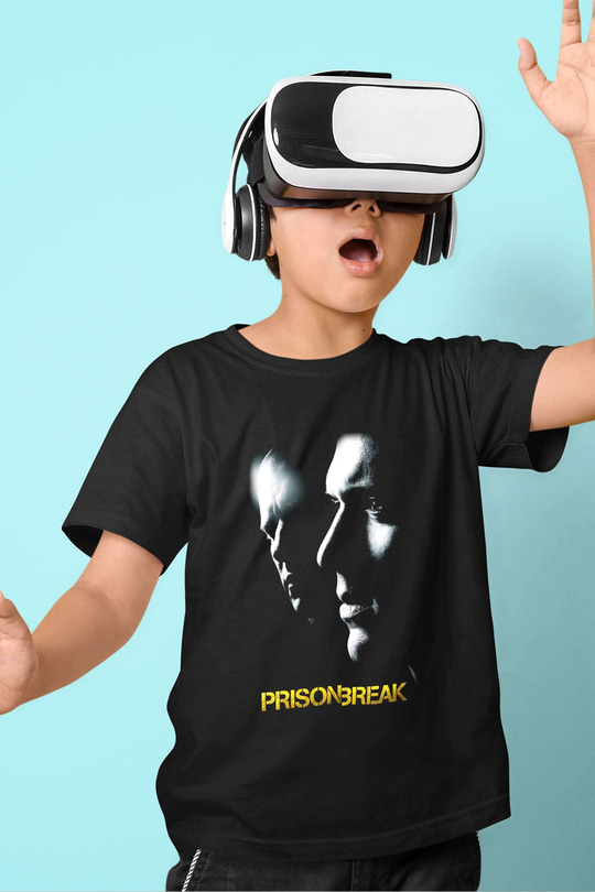 Prison Break Baskılı Siyah Unisex Çocuk Tişört
