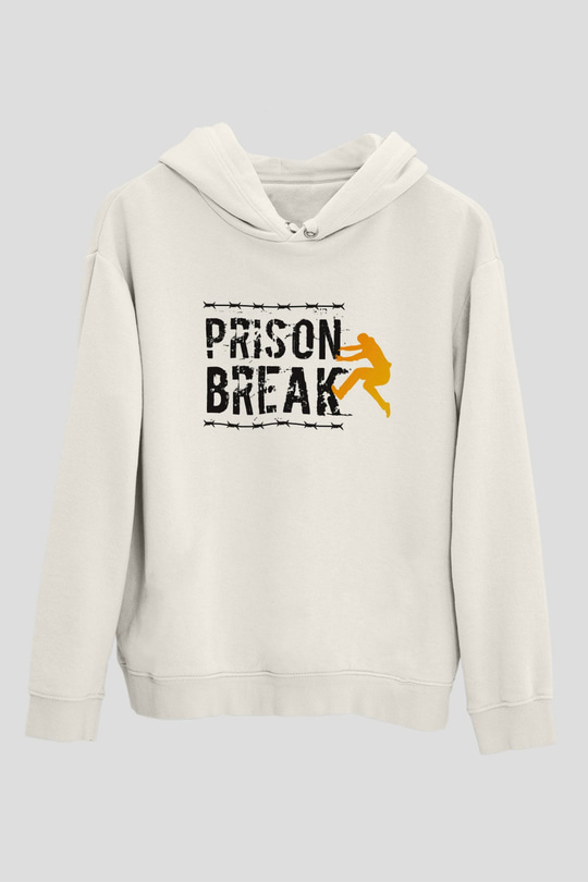 Prison Break Beyaz Unisex Kapşonlu Sweatshirt