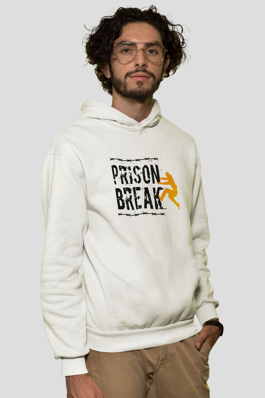 Prison Break Beyaz Unisex Kapşonlu Sweatshirt