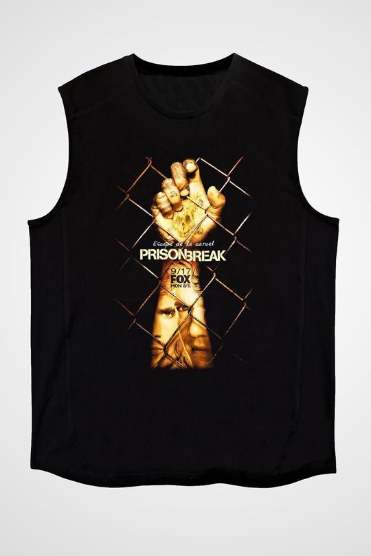Prison Break Siyah Unisex Kolsuz Tişört
