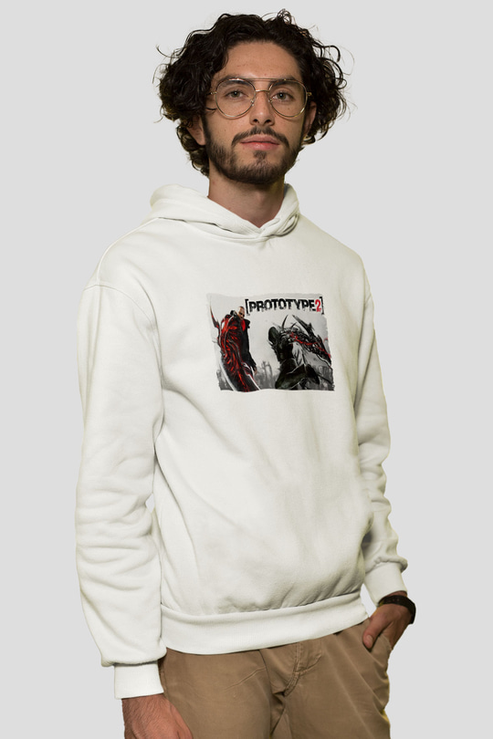 Prototype Beyaz Unisex Hoodie