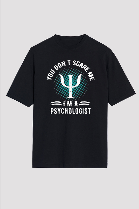 Psikolog Siyah Oversize Tişört Oversize T-shirt - TişörtFabrikası