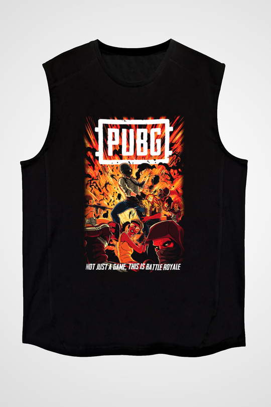 PUBG Siyah Unisex Kolsuz Tişört