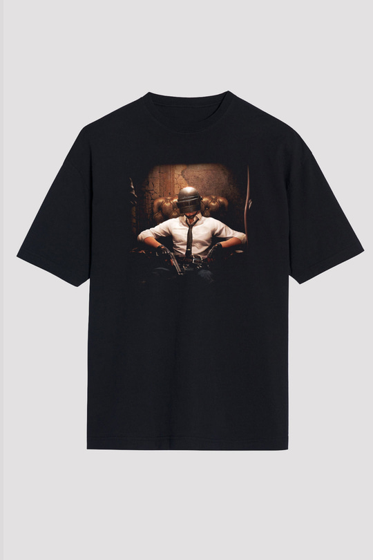 PUBG Siyah Unisex Oversize Tişört T-Shirt