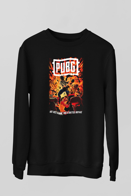 PUBG Siyah Unisex Sweatshirt