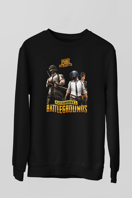 PUBG Siyah Unisex Sweatshirt