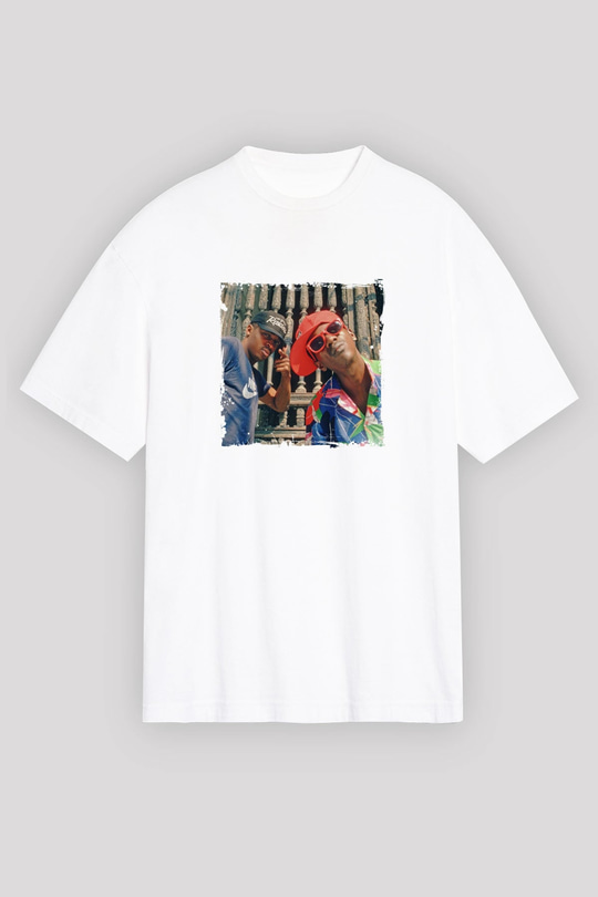 Public Enemy Baskılı Oversize Beyaz Tişört