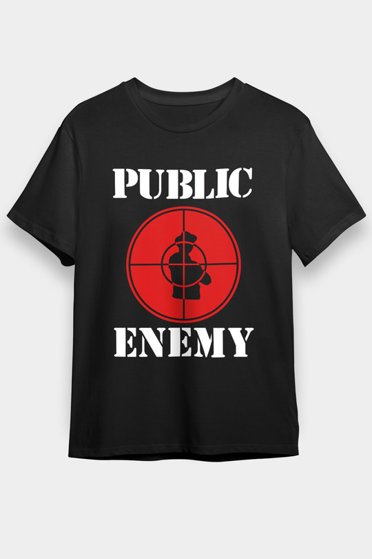 Public Enemy Siyah Unisex Tişört T-Shirt - TişörtFabrikası