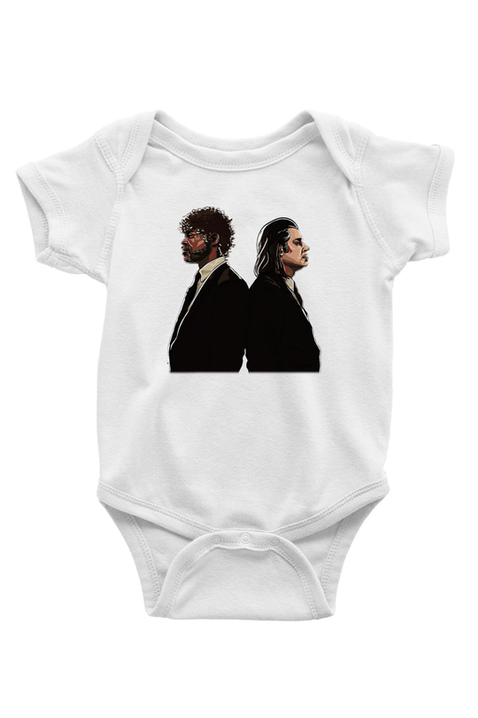 Pulp Fiction Baskılı Beyaz Unisex Bebek Body - Zıbın