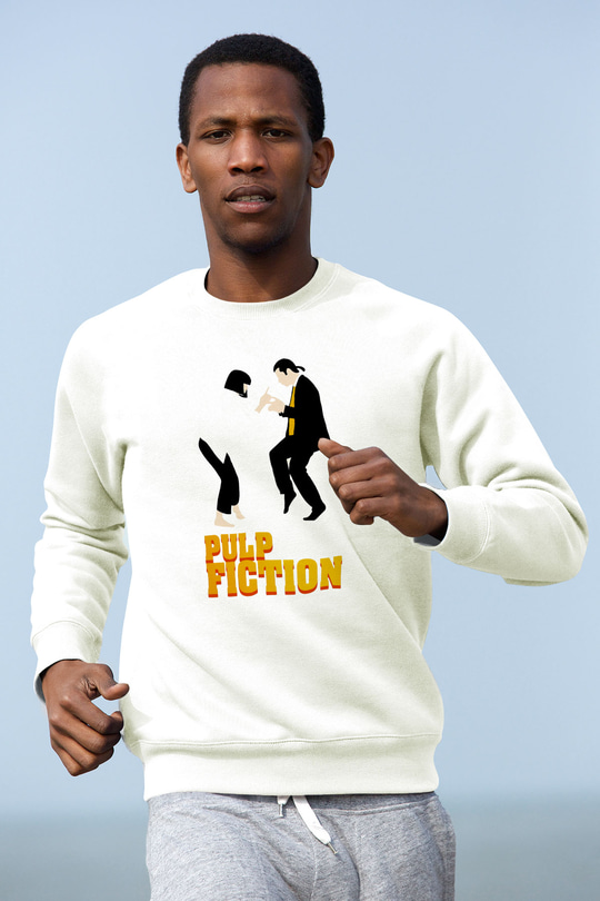 Pulp Fiction Beyaz Unisex Sweatshirt
