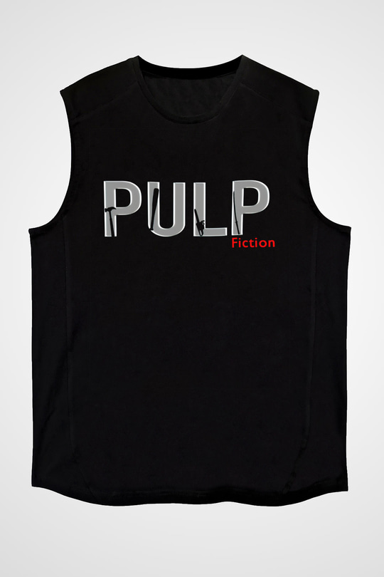 Pulp Fiction Siyah Unisex Kolsuz Tişört