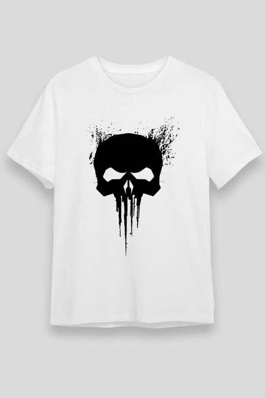 Punisher Beyaz Unisex Tişört T-Shirt