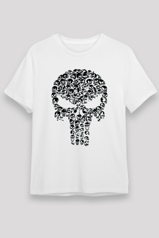 Punisher Beyaz Unisex Tişört T-Shirt