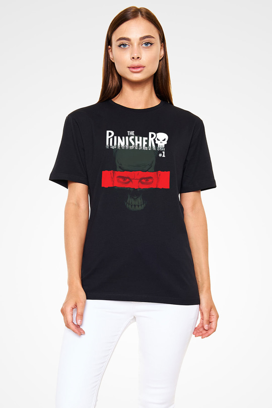 Punisher Siyah Unisex Tişört T-Shirt