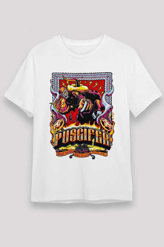 Puscifer Baskılı Unisex Beyaz Tişört - Tshirt