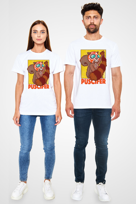 Puscifer Baskılı Unisex Beyaz Tişört - Tshirt