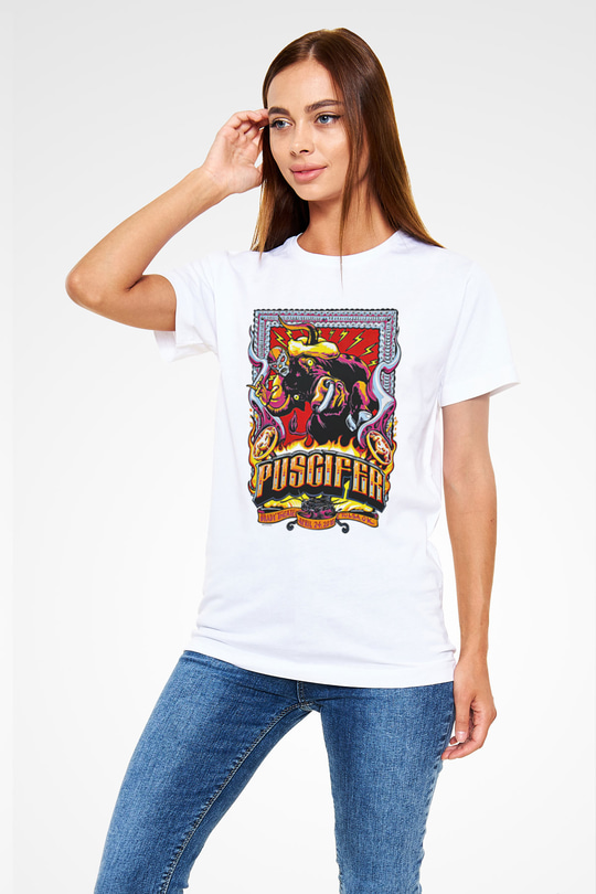 Puscifer Baskılı Unisex Beyaz Tişört - Tshirt