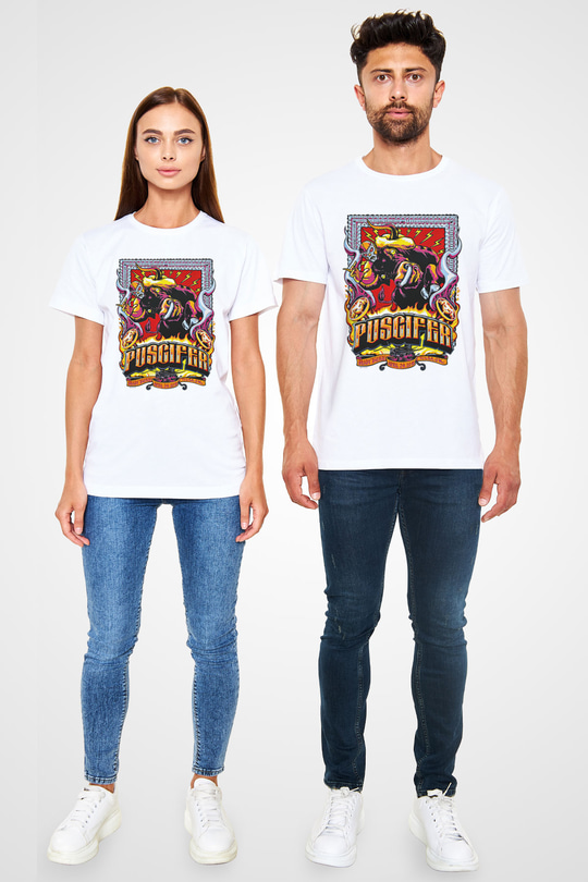 Puscifer Baskılı Unisex Beyaz Tişört - Tshirt