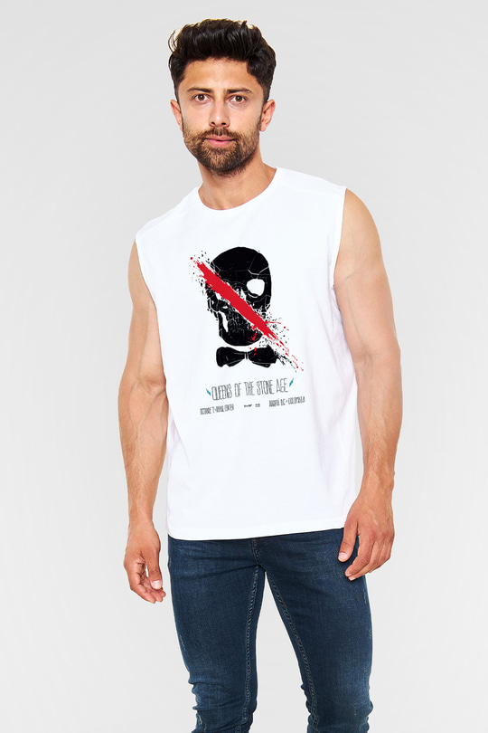 Queens of the Stone Age Beyaz Unisex Kolsuz Tişört
