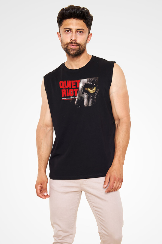 Quiet Riot Siyah Unisex Kolsuz Tişört