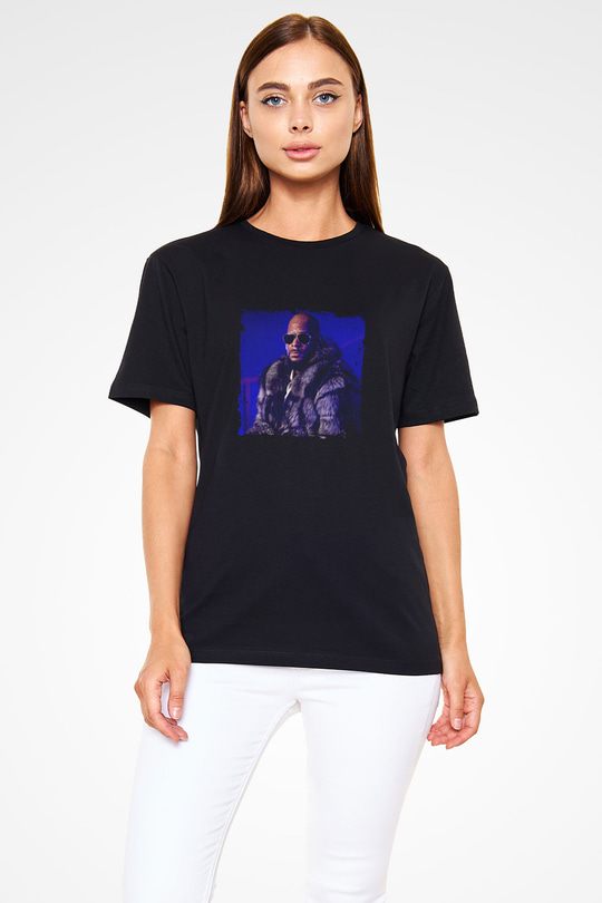 R. Kelly Baskılı Unisex Siyah Tişört